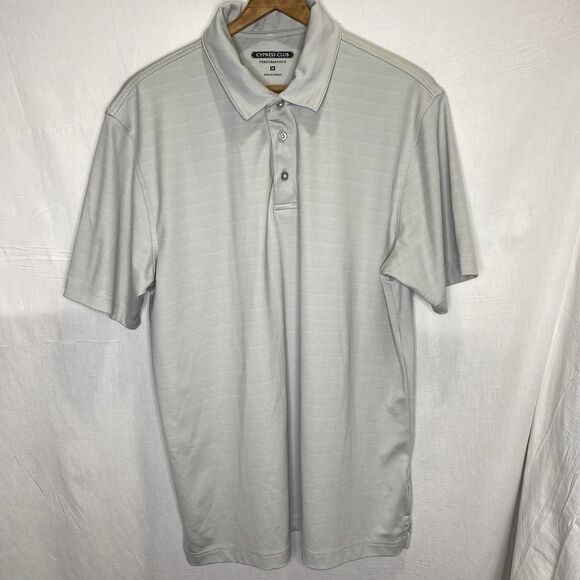 CYPRESS CLUB PERFORMANCE Polo Shirt Moisture Wicking Breathable Golf Mens M Gray - Picture 2 of 10